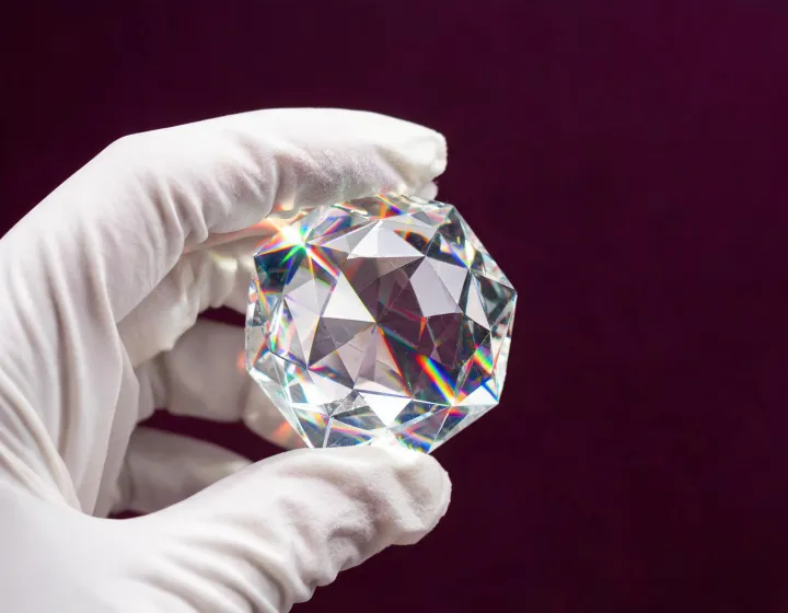 Crystal craftsmanship closeup